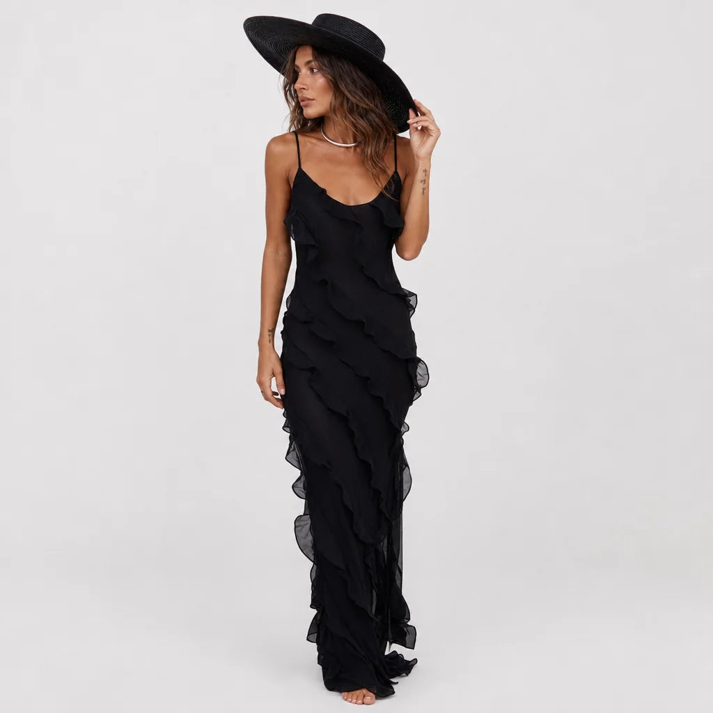 Women's Lightweight Maxi Dress | Elegant Off-Shoulder Backless Summer Gown 9