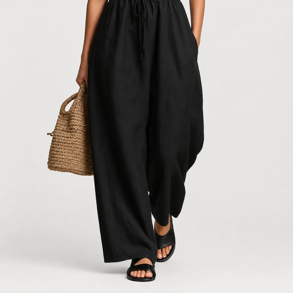 Women's Linen Blend Strapless Jumpsuit | Breezy Loose-Fit Summer Outfit 5