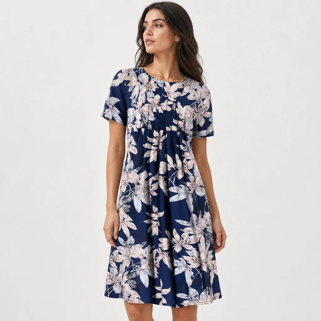 Women's Breathable Floral Midi Dress | Elegant A-Line Summer Dress for Casual Wear 11