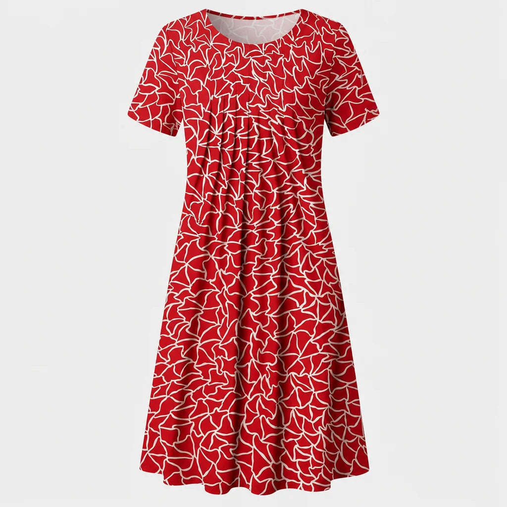 Women's Breathable Floral Midi Dress | Elegant A-Line Summer Dress for Casual Wear 12