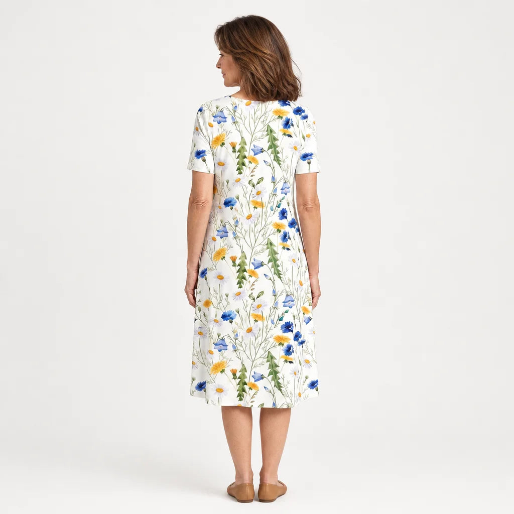 Women's Breathable Floral Midi Dress | Elegant A-Line Summer Dress for Casual Wear 3