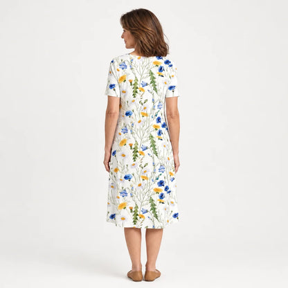 Women's Breathable Floral Midi Dress | Elegant A-Line Summer Dress for Casual Wear 3