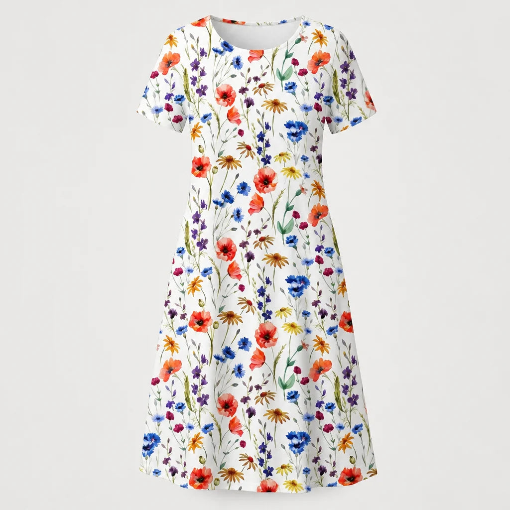 Women's Breathable Floral Midi Dress | Elegant A-Line Summer Dress for Casual Wear 5