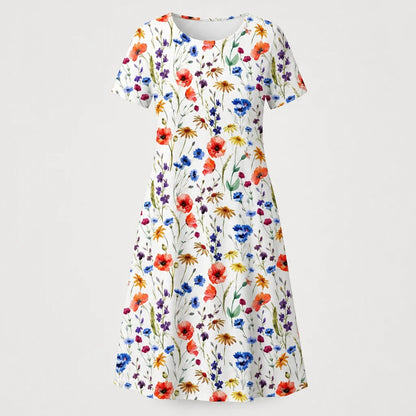 Women's Breathable Floral Midi Dress | Elegant A-Line Summer Dress for Casual Wear 5
