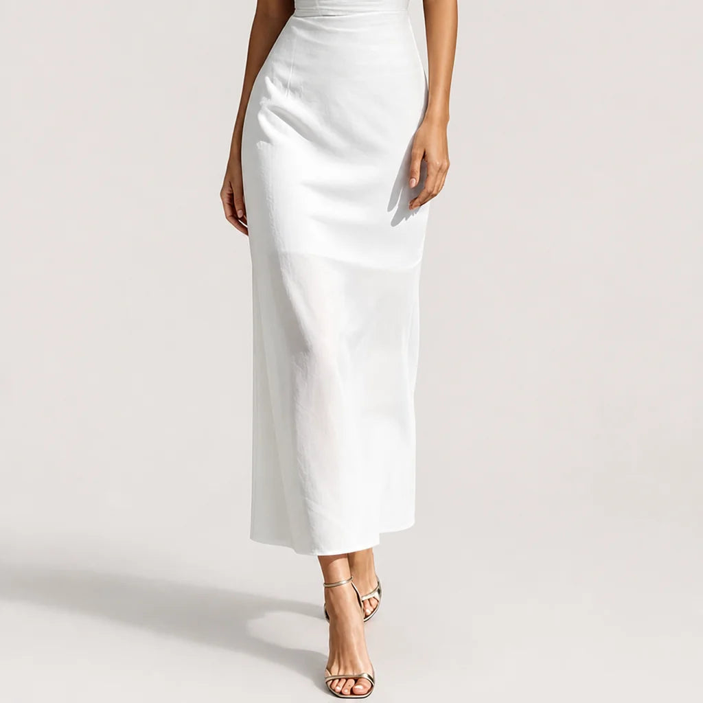 Women's Cotton-Linen Blend Midi Dress | Elegant Sleeveless Summer Dress 3