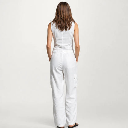 Women's Cotton Blend Jumpsuit | Stylish Sleeveless Full-Length Outfit 1