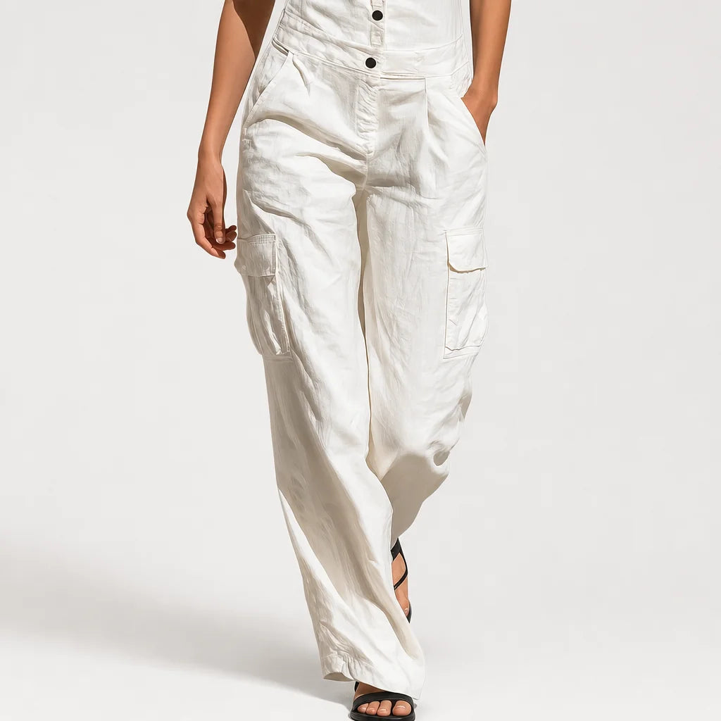 Women's Cotton Blend Jumpsuit | Stylish Sleeveless Full-Length Outfit 4