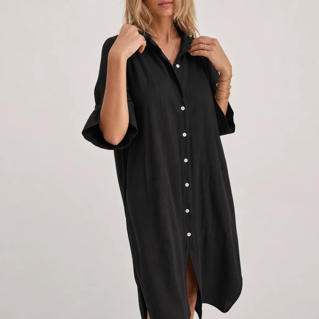 Women's Cotton Midi Dress | Relaxed Boho Summer Outfit | Comfortable Loose-Fit Fashion 1