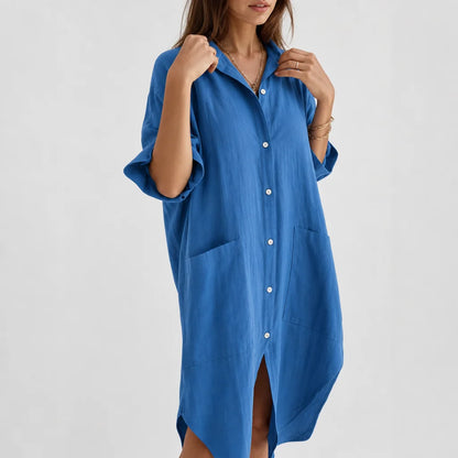 Women's Cotton Midi Dress | Relaxed Boho Summer Outfit | Comfortable Loose-Fit Fashion 2