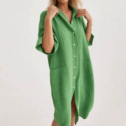 Women's Cotton Midi Dress | Relaxed Boho Summer Outfit | Comfortable Loose-Fit Fashion 3