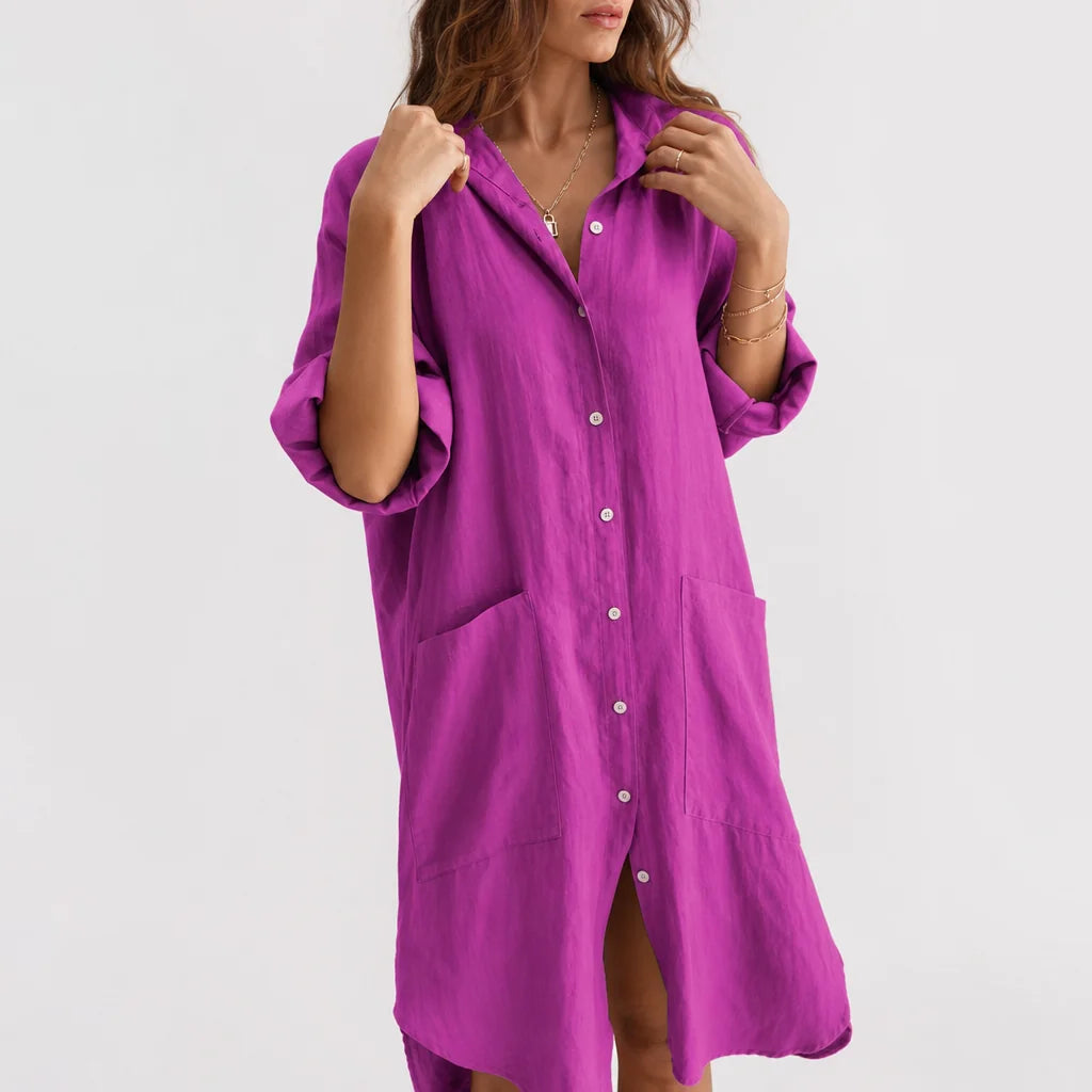 Women's Cotton Midi Dress | Relaxed Boho Summer Outfit | Comfortable Loose-Fit Fashion 4