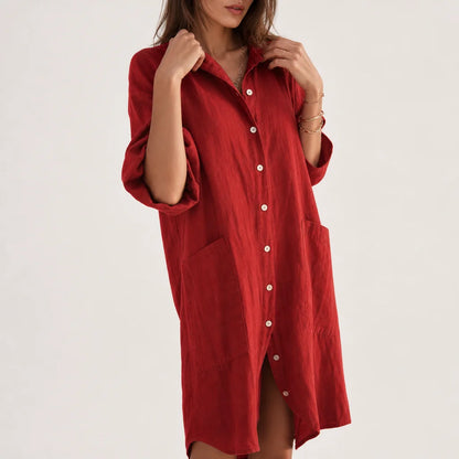 Women's Cotton Midi Dress | Relaxed Boho Summer Outfit | Comfortable Loose-Fit Fashion 5