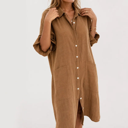 Women's Cotton Midi Dress | Relaxed Boho Summer Outfit | Comfortable Loose-Fit Fashion 6