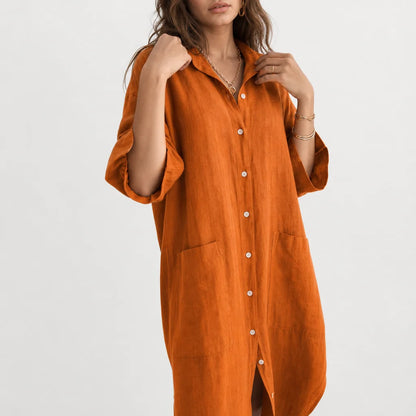 Women's Cotton Midi Dress | Relaxed Boho Summer Outfit | Comfortable Loose-Fit Fashion 7