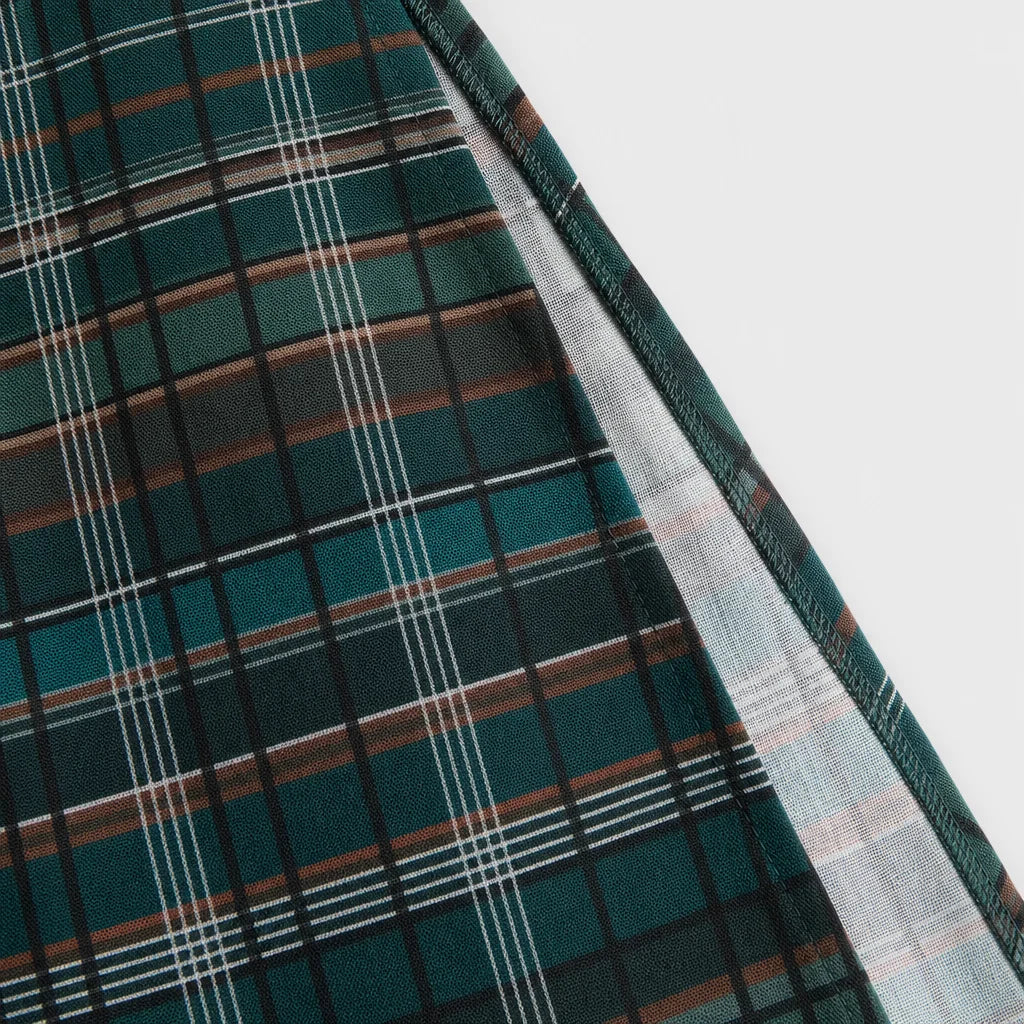 Women's Cotton Plaid Maxi Dress | Elegant Lapel Collar Summer Dress 8