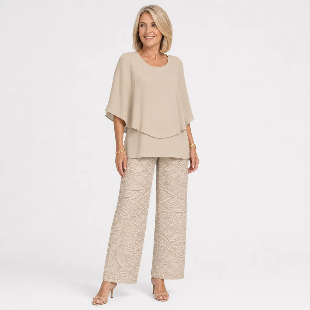 Women's Elegant Fabric Two-Piece Set | Stylish Plus Size Outfit for All Occasions 5