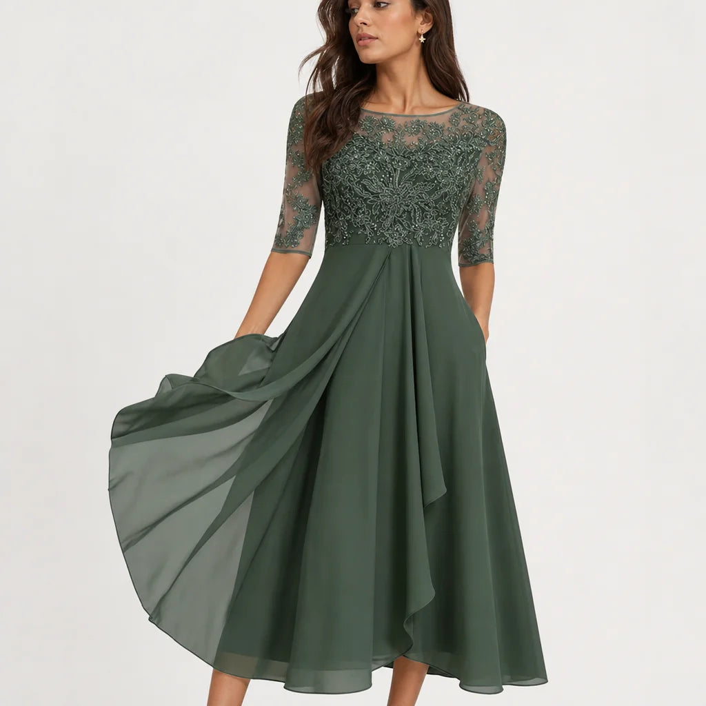 Women's Elegant Lace Dress | Timeless Comfortable Evening Cocktail Dress 3