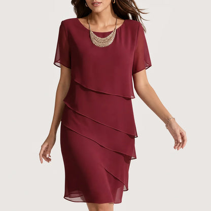 Women's Elegant Layered Dress | Tummy-Flattering Formal Cocktail Dress 1