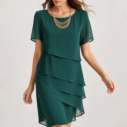 Women's Elegant Layered Dress | Tummy-Flattering Formal Cocktail Dress 2