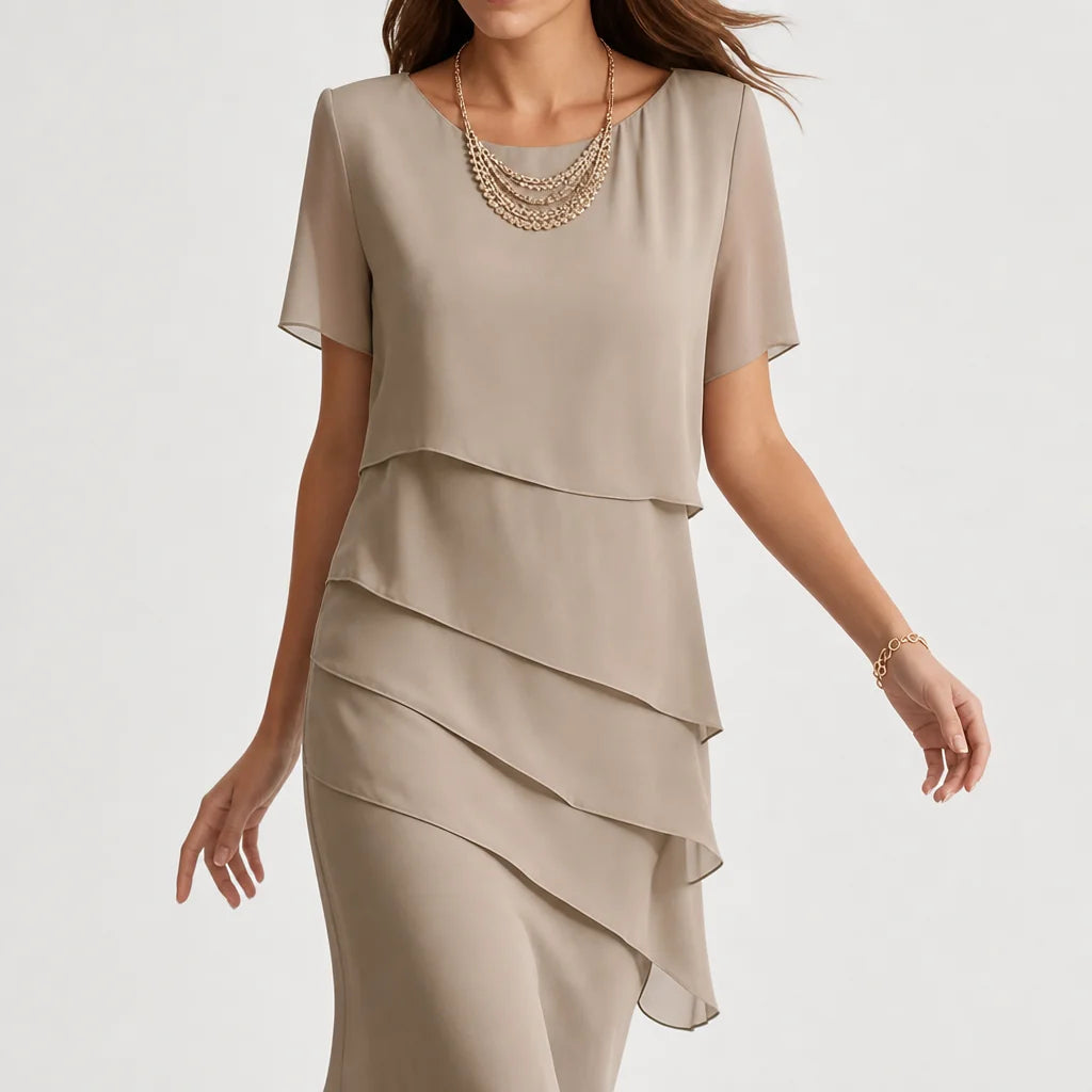 Women's Elegant Layered Dress | Tummy-Flattering Formal Cocktail Dress 3