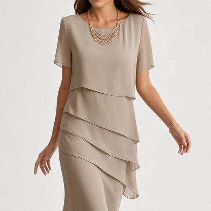 Women's Elegant Layered Dress | Tummy-Flattering Formal Cocktail Dress 3