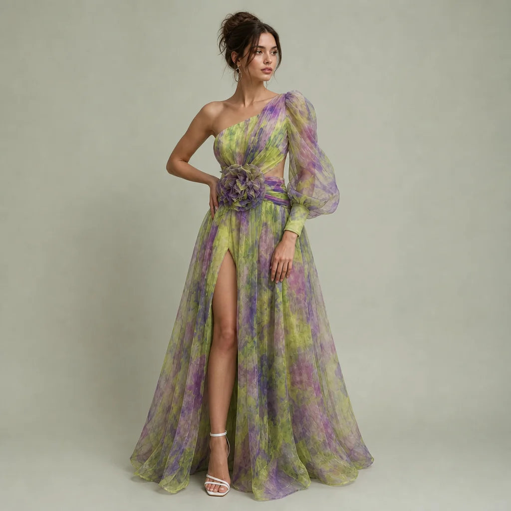 Women's Ethereal Tulle Gown | Elegant Long Sleeve Evening Dress for Formal Occasions 0