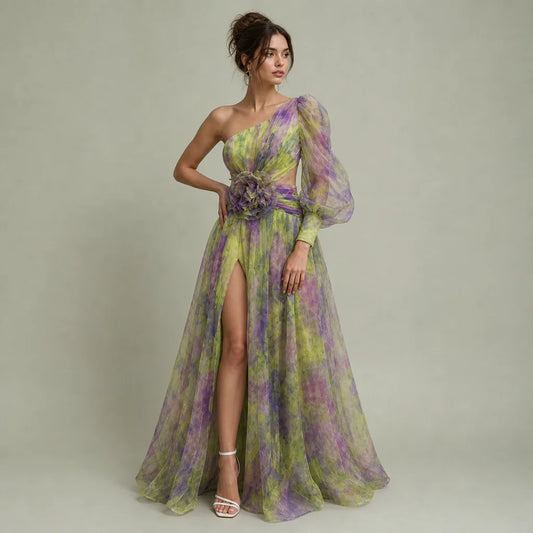 Women's Ethereal Tulle Gown | Elegant Long Sleeve Evening Dress for Formal Occasions 0