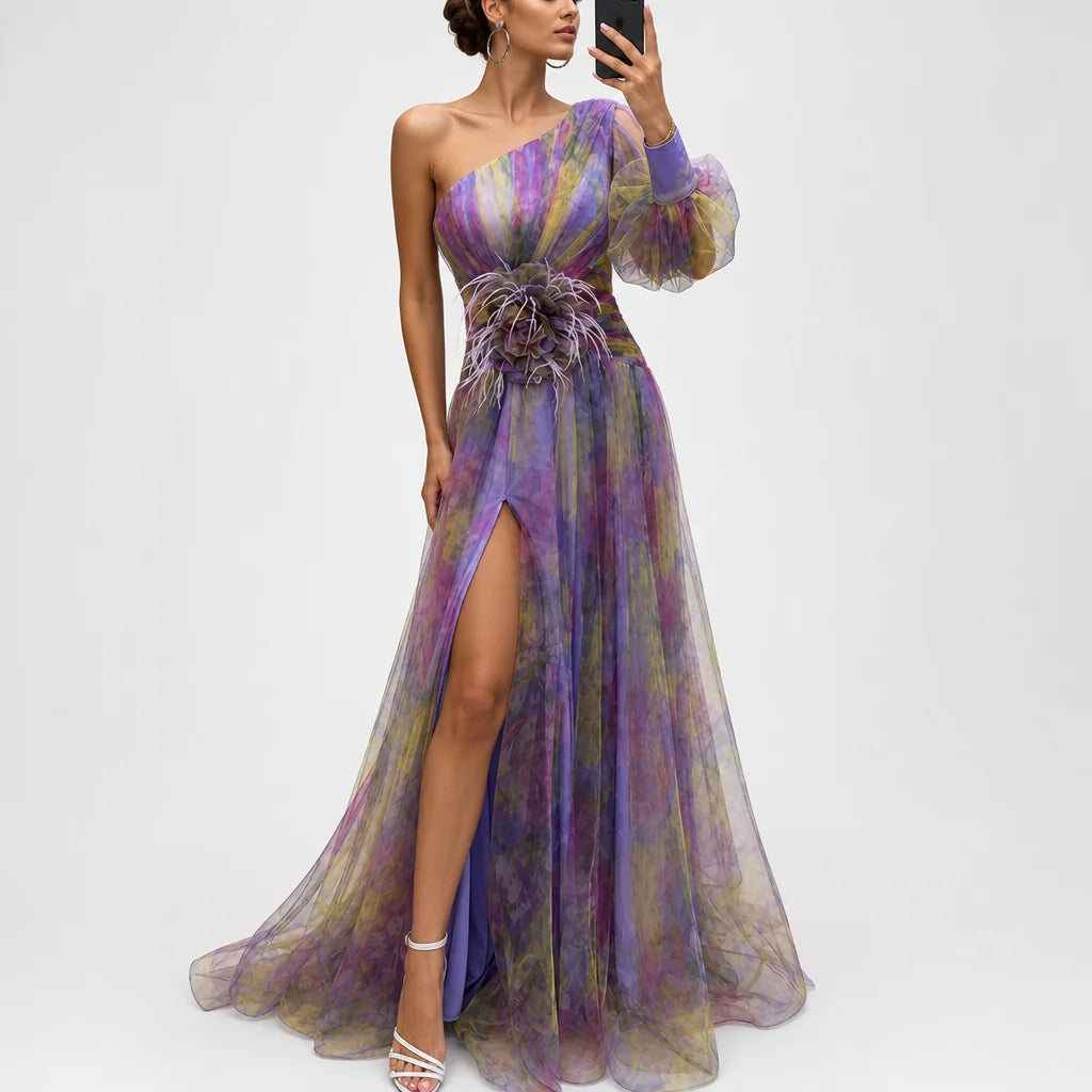 Women's Ethereal Tulle Gown | Elegant Long Sleeve Evening Dress for Formal Occasions 2