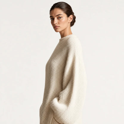 Women's Faux Mink Knit Midi Dress | Cozy Asymmetric Slit Elegant Outfit 3