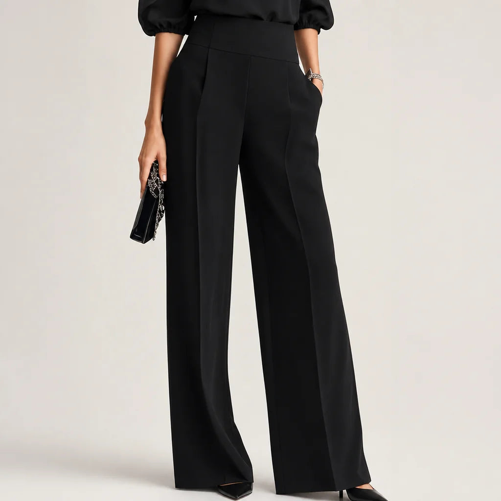 Women's Lightweight Chiffon Three-Piece Set | Elegant Sheer Top with High-Waisted Wide-Leg Pants 4