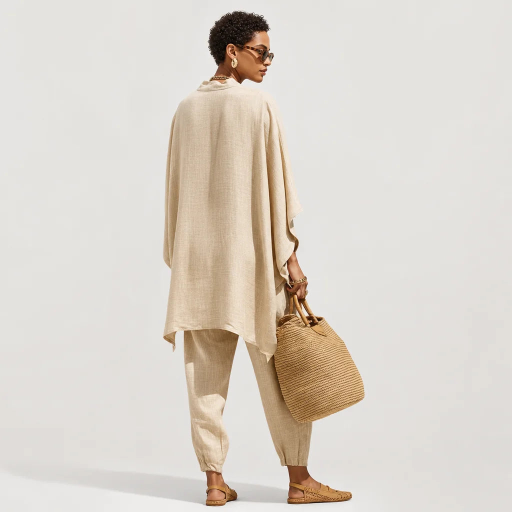 Women's Lightweight Linen Blend Two-Piece Set | Sophisticated Casual Outfit 6