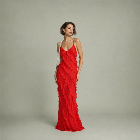 Women's Lightweight Maxi Dress | Elegant Off-Shoulder Backless Summer Gown 0