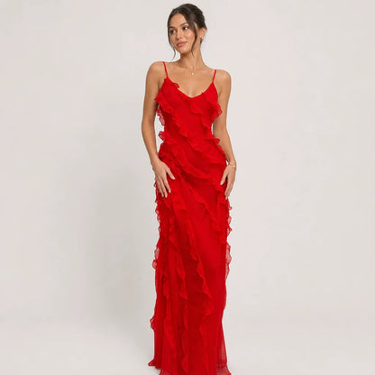 Women's Lightweight Maxi Dress | Elegant Off-Shoulder Backless Summer Gown 1