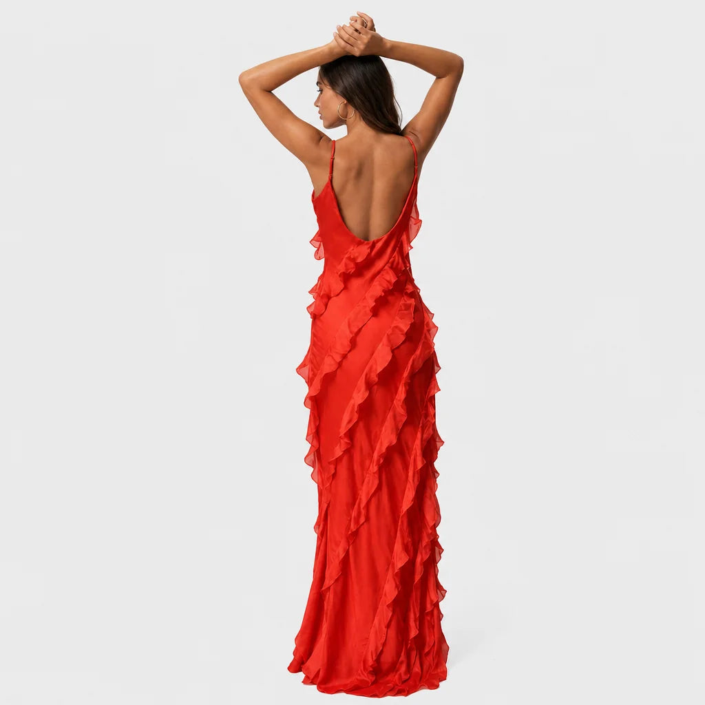 Women's Lightweight Maxi Dress | Elegant Off-Shoulder Backless Summer Gown 8