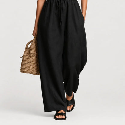 Women's Linen Blend Strapless Jumpsuit | Breezy Loose-Fit Summer Outfit 5