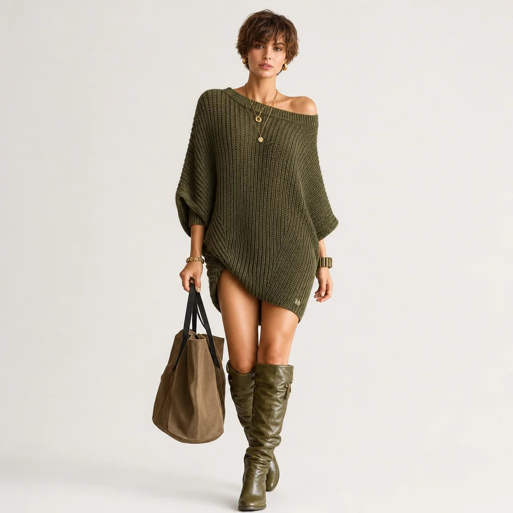 Women's Soft Knit Mini Dress | Relaxed Batwing Sleeve Casual Summer Dress 5