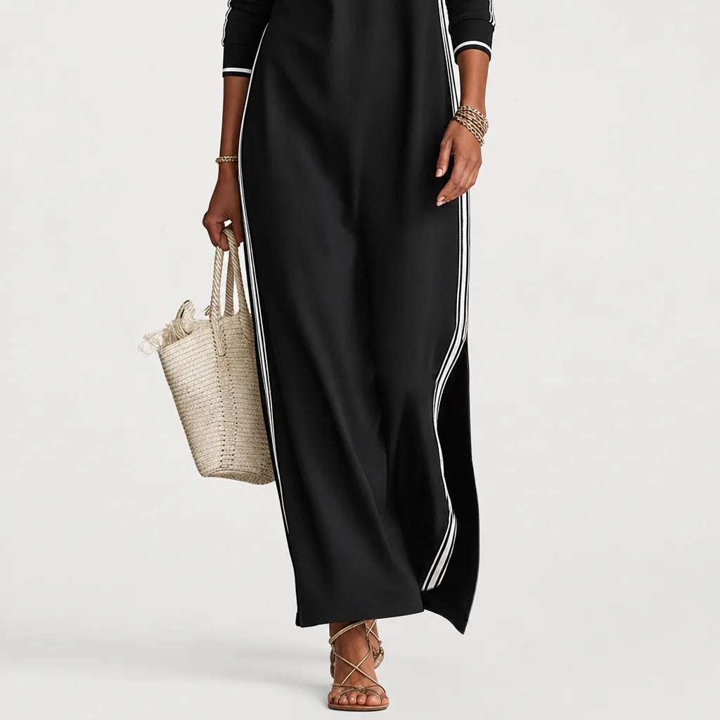 Women's Soft Sweatshirt Maxi Dress | Minimalist Button-Down Collar Casual Wear 5
